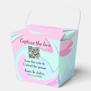 Erfasse die Liebe, füge QR-Scan Marmor rosa blau M Geschenkschachtel