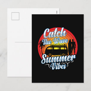 Erfasse die Sommerstimmung der Welle Feiertagspostkarte