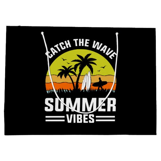 Erfasse die Sommerstimmung der Welle Große Geschenktüte (Rückseite)