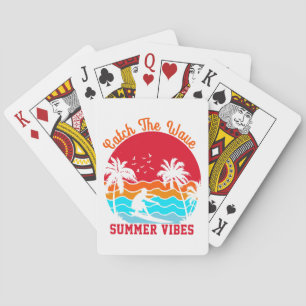 Erfasse die Sommerstimmung der Welle Spielkarten
