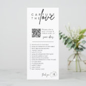 Erfassen Sie die Liebe QR CODE Foto Sharing Guest  Menükarte (Stehend Vorderseite)