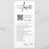 Erfassen Sie die Liebe QR CODE Foto Sharing Guest  Menükarte (Vorderseite)