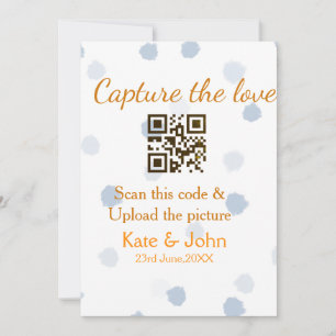 Erfassen Sie die Liebe QR-Scan-Upload-Bild blau o Einladung