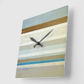 "Erfinden Sie" blaue und beige abstrakte Kunst Quadratische Wanduhr (Winkel)