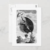 Erfindung der Vintagen Viktorianischen Flugmaschin Postkarte (Vorne/Hinten)