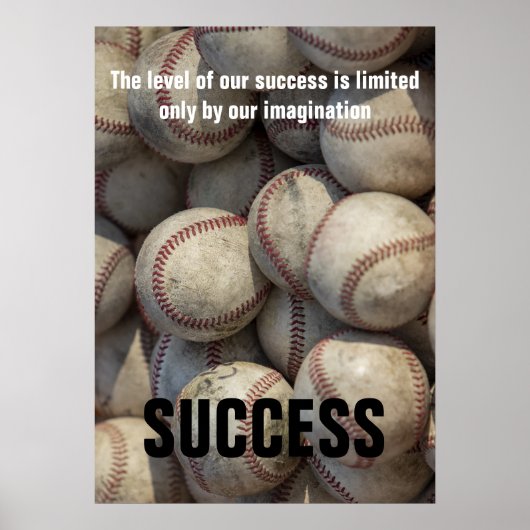 Erfolg Baseball Inspiration Motivierend Poster (Vorne)