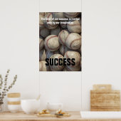 Erfolg Baseball Inspiration Motivierend Poster (Küche)
