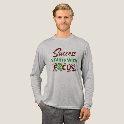 Erfolg beginnt mit Fokussierung Tri-Blend Shirt (Volle Vorderseite)