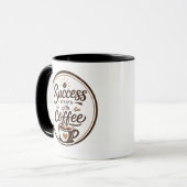 Erfolg beginnt mit Kaffee Motivations-Tassendesign Tasse (Vorderseite Links)