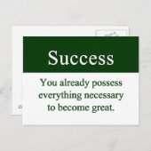 Erfolg beginnt von vorn postkarte (Vorne/Hinten)