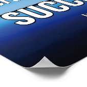 ERFOLG | Dauern | BLAUE-Schrift Poster (Ecke)