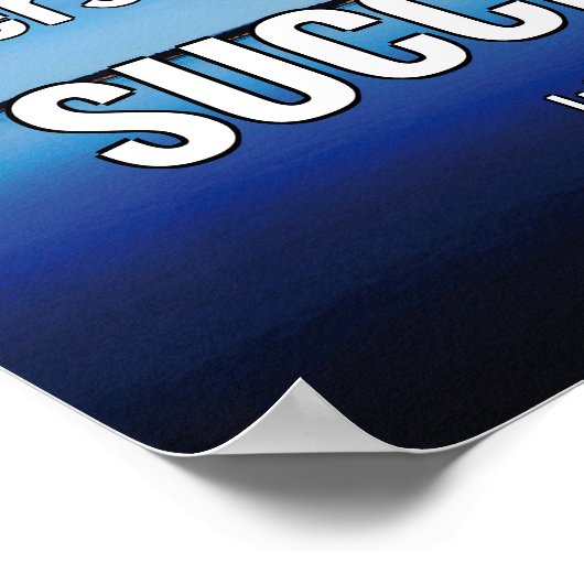 ERFOLG | Dauern | BLAUE-Schrift Poster (Ecke)