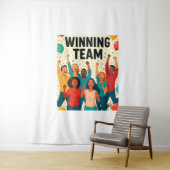 Erfolg feiern – "Siegerteam" Grafikdesign Wandteppich (Beispiel)