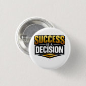 Erfolg Gold-Typografie auf Schwarz Button (Vorne & Hinten)