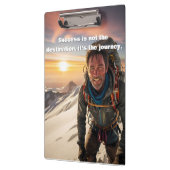 Erfolg & harte Arbeit Bergsteiger Motivierend Klemmbrett (Links)