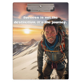 Erfolg & harte Arbeit Bergsteiger Motivierend Klemmbrett