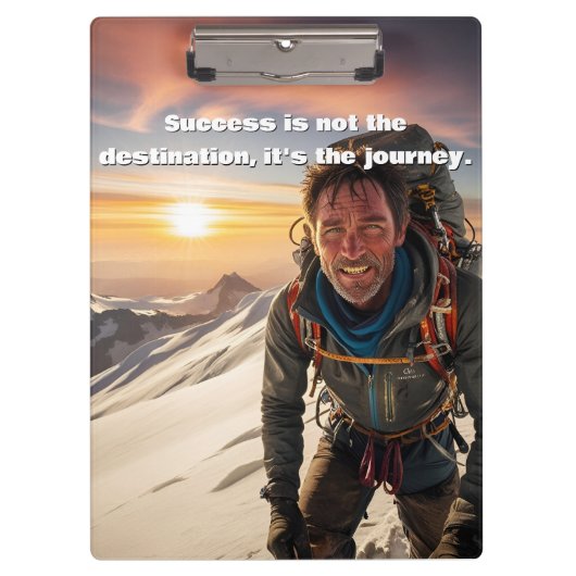 Erfolg & harte Arbeit Bergsteiger Motivierend Klemmbrett (Vorderseite)