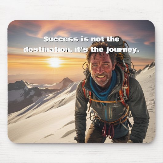 Erfolg & harte Arbeit Bergsteiger Motivierend Mousepad (Vorne)