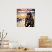 Erfolg & harte Arbeit Bergsteiger Motivierend Poster (Küche)