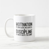 Erfolg, Hustle, Grind und Gym Motivation Kaffeetasse (Links)