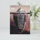 Erfolg Iceberg Dark Dankeskarte (Stehend Vorderseite)