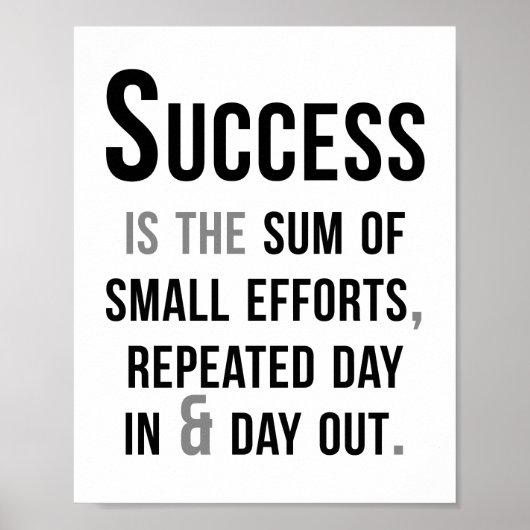 Erfolg ist die Summe der kleinen Anstrengungen Poster (Vorne)