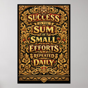 Erfolg Ist Die Summe Kleiner Anstrengungen Vintage Poster