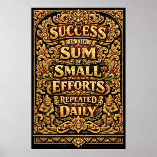 Erfolg Ist Die Summe Kleiner Anstrengungen Vintage Poster