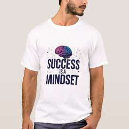 Erfolg ist ein Mindset Motivierend Pink Blue Text T-Shirt