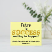 Erfolg ist Gewartet, Zitat zu geben Postkarte (Stehend Vorderseite)