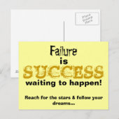 Erfolg ist Gewartet, Zitat zu geben Postkarte (Vorne/Hinten)