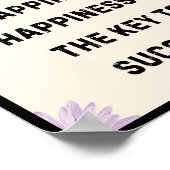 Erfolg ist nicht der Schlüssel zum Glück. Glück is Poster (Ecke)