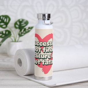 Erfolg Ist Nicht Endgültig Motivierend Retro Herz Trinkflasche