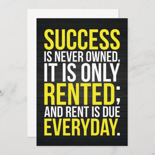 Erfolg ist nie Eigentum Dankeskarte (Vorne/Hinten)