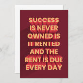 Erfolg ist nie Eigentum, wenn es Save The Date (Vorne/Hinten)