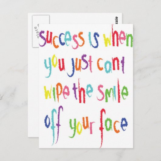 Erfolg ist, wenn Sie Postkarte (Vorne/Hinten)