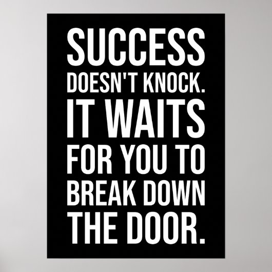 Erfolg klopft nicht - Motivierend Stöbern Poster (Vorne)