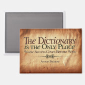 Erfolg kommt vor der Arbeit Magnet (Vorderseite/Rückseite)