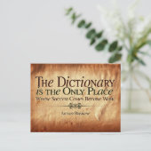 Erfolg kommt vor der Arbeit Postkarte (Stehend Vorderseite)