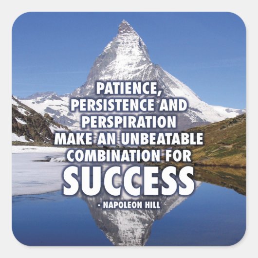 ERFOLG - MOTIVIEREND QUADRATISCHER AUFKLEBER (Vorderseite)