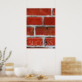Erfolg Motivierend Trendy Stilvolle Red Wall Brick Poster (Küche)
