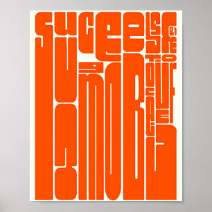 Erfolg & Mut Inspirationsposter – Fette Retro-Opti Poster
