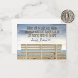 "Erfolg ohne Glück" Zitat zur Inspiration Mitteilungskarte