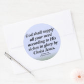 Erfolg Philippinen 4:19 Abbrev Runder Aufkleber (Umschlag)