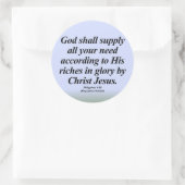 Erfolg Philippinen 4:19 Abbrev Runder Aufkleber (Tasche)