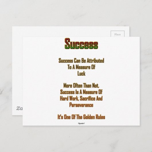 Erfolg Postkarte (Vorne/Hinten)