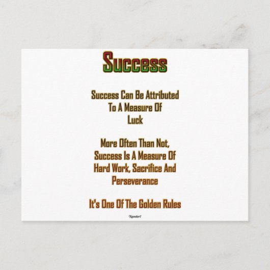 Erfolg Postkarte (Vorderseite)