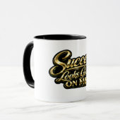 Erfolg Steht Mir Gut Gold Geschenk Tasse (Vorderseite Links)