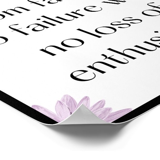 Erfolg stolpert vom Scheitern zum Scheitern mit Poster (Ecke)