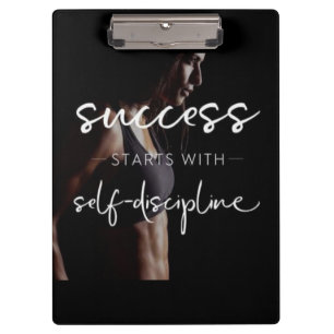 Erfolg und Disziplin - Frauenym Motivierend Klemmbrett